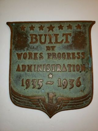 1935 - 1936 Bronze Plaque Progress Administration