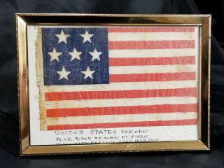 Extremely Rare Size 7 Star Us American Sympathy Parade Flag Civil War 1864 - 1865