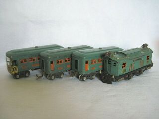 Vintage O - Scale Lionel 253 Locomotive W/607 (x2) And 608 Pullman/observation Cars