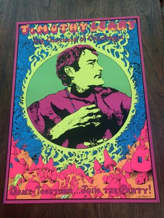 1969 Timothy Leary “for Governor Of California” Joe Roberts Jr.  Poster