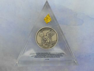Flown Apollo 11 Artifact And Robbins Medal Lucite