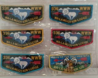 Boy Scout Order Of The Arrow " Wa - La - Moot - Kin " 6 Pocket Flap Patches 2001 Signed