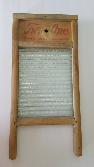 Vintage Glass Wooden Lingerie/smalls Washboard By Carolina Washboard Co