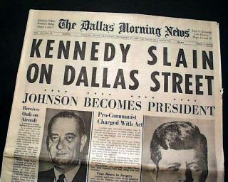 Best 1963 John F.  Kennedy Jfk Assassination Rare Dallas Tx Texas Old Newspaper