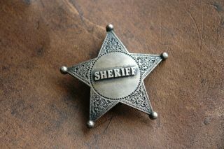 Rare Sheriff Sterling Silver Badge Antique Old West