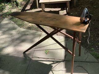Vintage Antique Wooden Folding Ironing Board