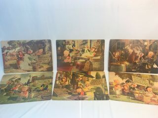 1940s Merry Melodies Looney Tunes Placemats (6) Vtg Bugs Bunny Ryme - A - Day