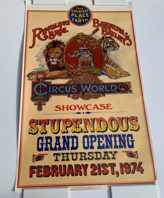 Ringling Bros & Barnum Bailey Circus Stupendous Grand Open Poster 1974