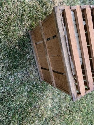 Primitive Wooden Slats Egg Crate Box Carrier Lid Handle Farm House Country deco 3