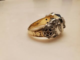 32nd Degree Masonic Diamond Ring.  14 Ct Yellow And White Gold