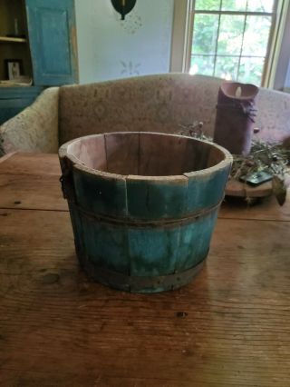 Early Wooden Bucket Paint Nr
