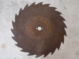Antique Saw Blade Huge Sawmill 22 Tooth 29 1/4 " Wide 1/8 " Thick Rustic Farm Art