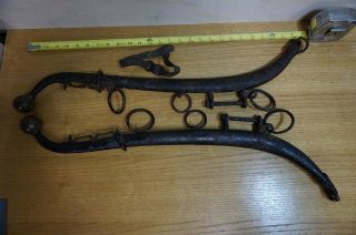 Primitive Antique Pair Iron Horse Hames Harness Collar Parts Colorado Find