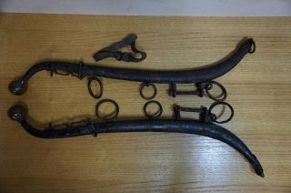 Primitive Antique Pair Iron Horse Hames Harness Collar Parts Colorado Find 3