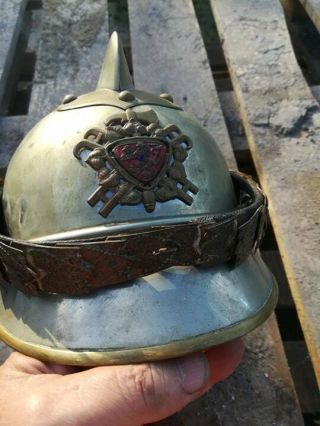 Ww1 German,  Austro Hungary? Officer Fireman Helmet,  Pickelhaube