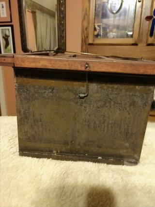 Vintage Metal & Wood Stage Coach Or Buggy Foot Warmer With Handle 2