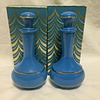 2,  Vtg,  Avon,  Royal Vase,  Empty,  Blue Glass Cologne Decanter S3