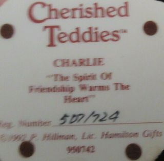 Cherished Teddies Charlie 