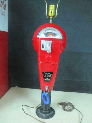 Vintage Duncan Miller Parking Meter Lamp Red 1,  5,  10 Cent