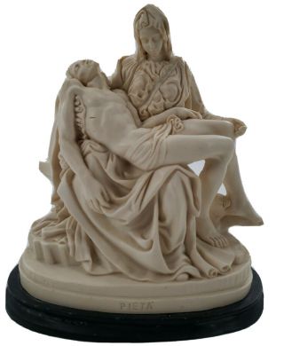 Vintage A Santini Classic Figure Sculpture Pieta 9 " High Mary Jesus Italy