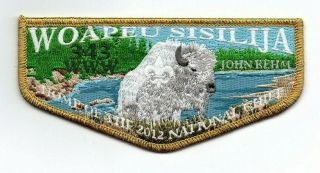Boy Scout Oa 343 Woapeu Sisilija 2012 National Chief Gold Border Signed Flap