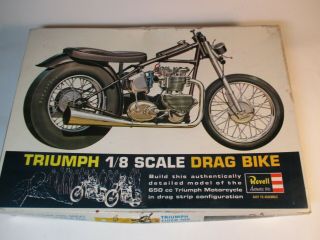 Vintage Triumph " Drag Bike " Revell 1/8 Unbuilt