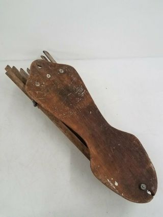 Antique Horse Shoe Brand Wood & Metal Wall Hanging Clothes Dryer 2