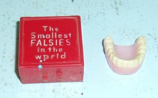 Vintage Novelty Gag Gift The Smallest Falsies In The World Teeth