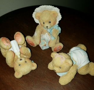 3 Cherished Teddies Baby Bears Billy,  Bonnie And Betsey 1993