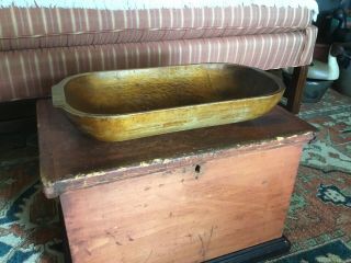 Old Antique Primitive Wooden Trencher Dough Bowl