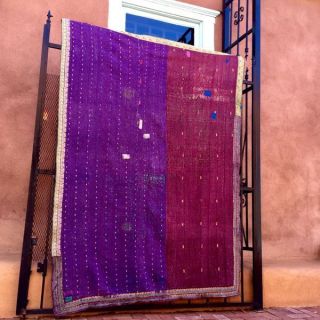 2 Vintage Top Quality Throw Blanket Kantha Gudri Quilt Rug Curtain,  Wallhanging