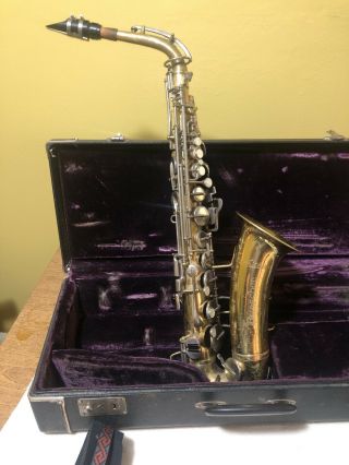 Vintage Buescher Aristocrat Usa Alto Saxophone Case Extra 