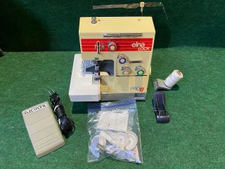Vintage Elna Lock Pro 4 (l4d) Serger Sewing Machine,  Ft Controller,  Box