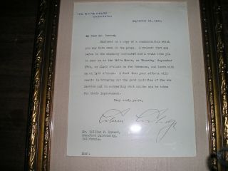 White House Calvin Coolidge Signed Letter Commercial Aviation History 1925