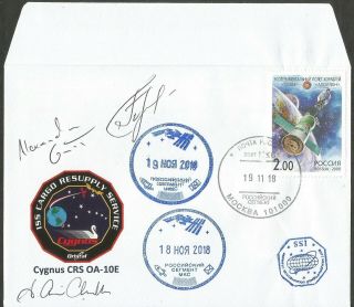 Space mail flown cover /Cygnus NASA astronaut autograph cosmonaut autograph 3