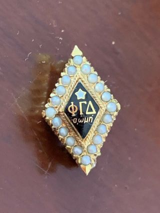 ΦΓΔ Phi Gamma Delta Fiji Fraternity 14k Solid Gold W/ Seed Pearls
