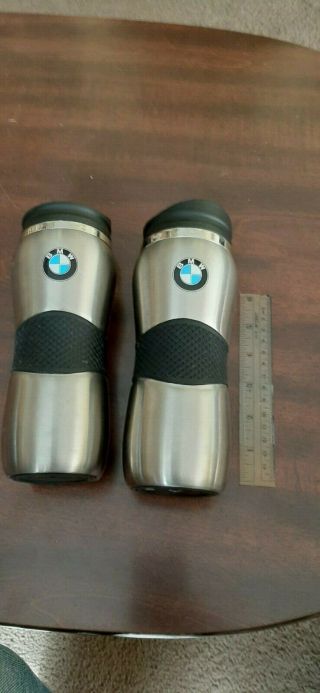 Bmw Accessories Coffee Travel Mug - 14oz,  Black/silver Shape