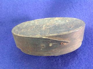 Rare Antique Miniature Harvard Shaker Style Fingered Oval Box Stack Topper Old
