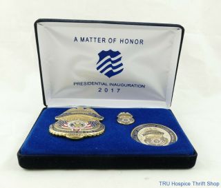 Trump Presidential Inaugural Commemorative Badge,  Lapel Pin & Coin Box Set - 2017