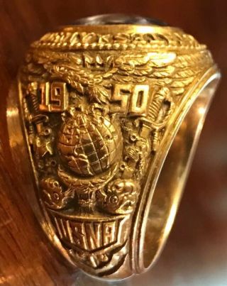 1950 US NAVAL ACADEMY CLASS RING 14K GOLD USN NAVY BAILEY BANKS & BIDDLE 26.  8g 2