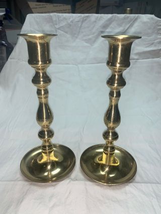 Pair Vintage Brass Candlesticks Holders 7 1/8