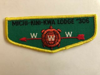 Michi - Kini - Kwa Lodge 306 Oa F2 Flap Patch Order Of The Arrow