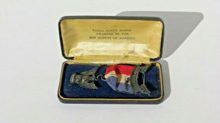 Boy Scouts Of America Bsa Robbins Type 3 Eagle Scout Medal 1933 - 1954 Cased