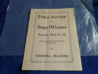 1925 Osage Indian Land Oil Leases Government - Osage Indian Murders