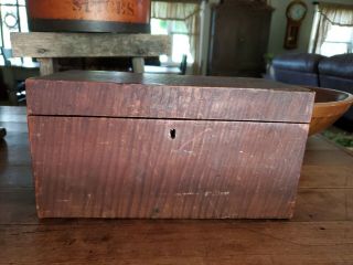 Aafa Early Old Antique Primitive 19th Century Trunk Document Box Wood