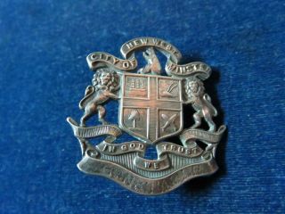 Orig Antique Obsolete Sterling Silver Badge " City Of Westminster "