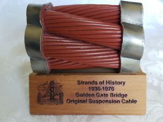 Strands Of History Golden Gate Bridge Suspension Cable W/wooden Stand