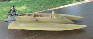 Vintage 1970”s Rc Radio Controlled Racing Boat 25” With Kb Engine