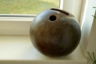 Old antique bowling ball wood 10 