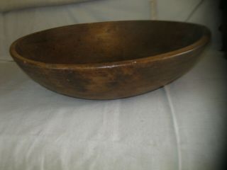 Antique Primitive 17 " Wood Dough Bowl Great Patina W/ Rim